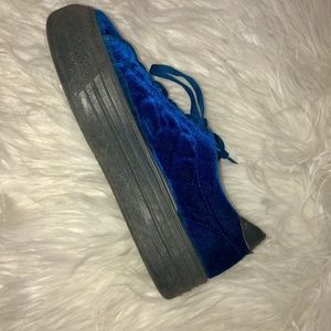 Velvet Platform Sneakers
